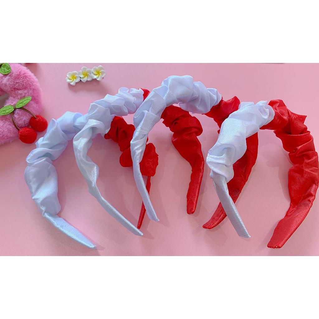 Bando Scrunchie Merah Putih/Bando Merah Putih/Bando Scrunchie Merah Putih Edisi Kemerdekaan