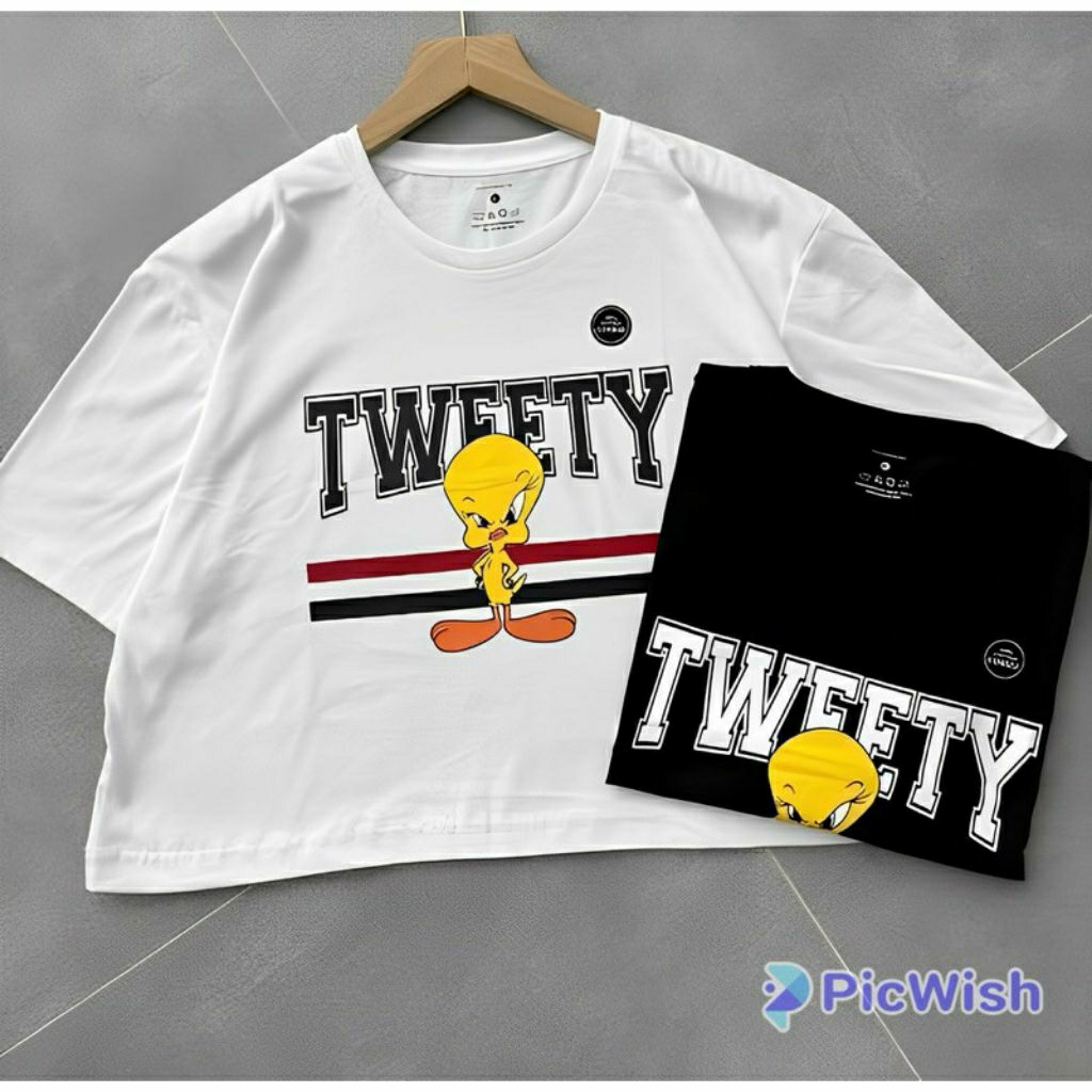 Kaos Crop Top Tweety Premium Branded Import Distro