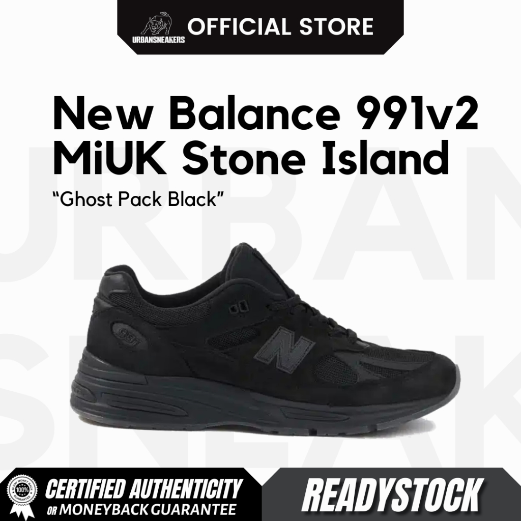 New Balance 991v2 MiUK Stone Island Ghost Pack Black | U991SK2