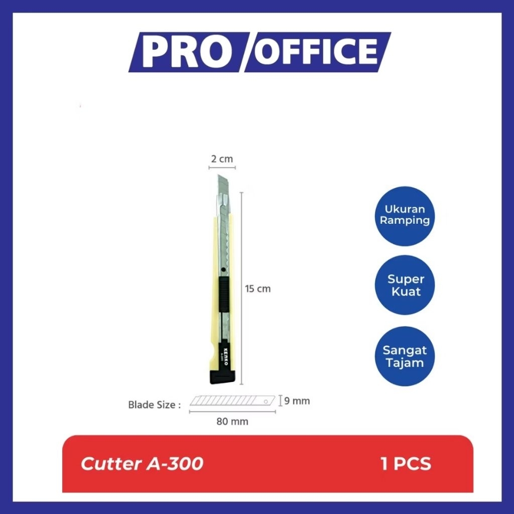 

ProOffice - Kenko Cutter A-300AL – Pemotong Kertas 9 mm Blade, Alat Kantor & Sekolah