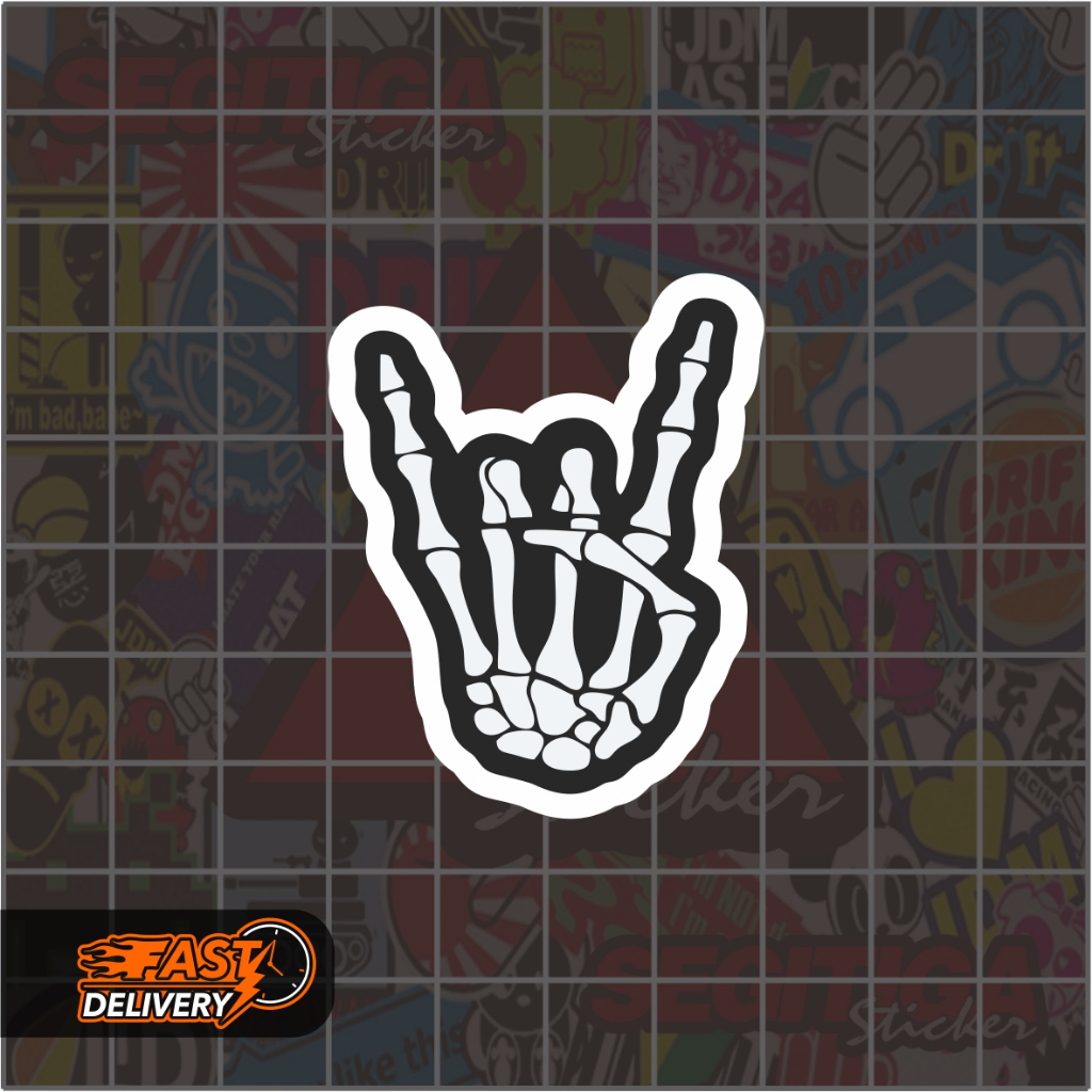 

Sticker Skull Rock Hand Ukuran 4 x 5 Cm