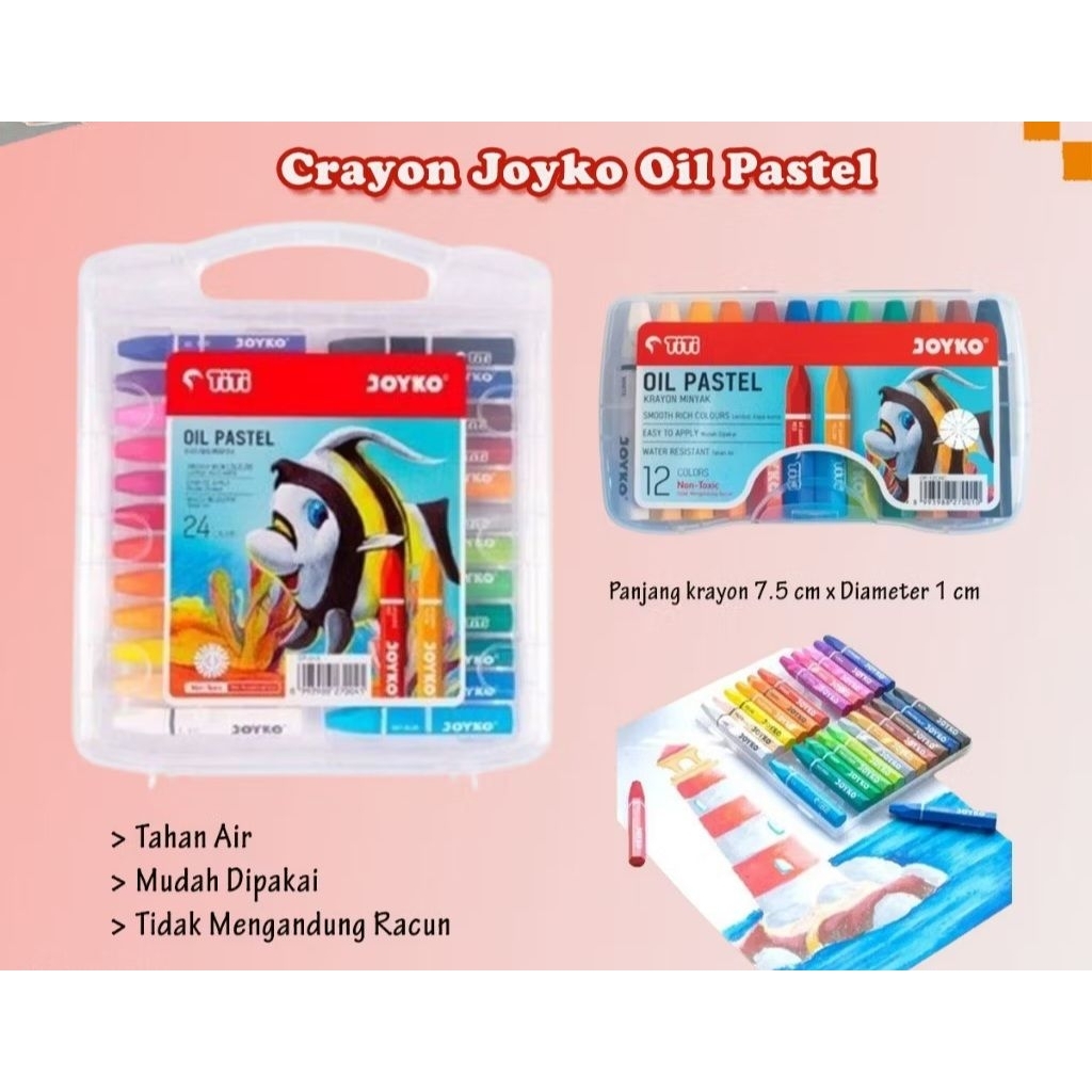 

Crayon Colors Joyko Krayon Minyak Oil Pastel Pastels OP-12S OP-24S Mewarnai Warna Warni