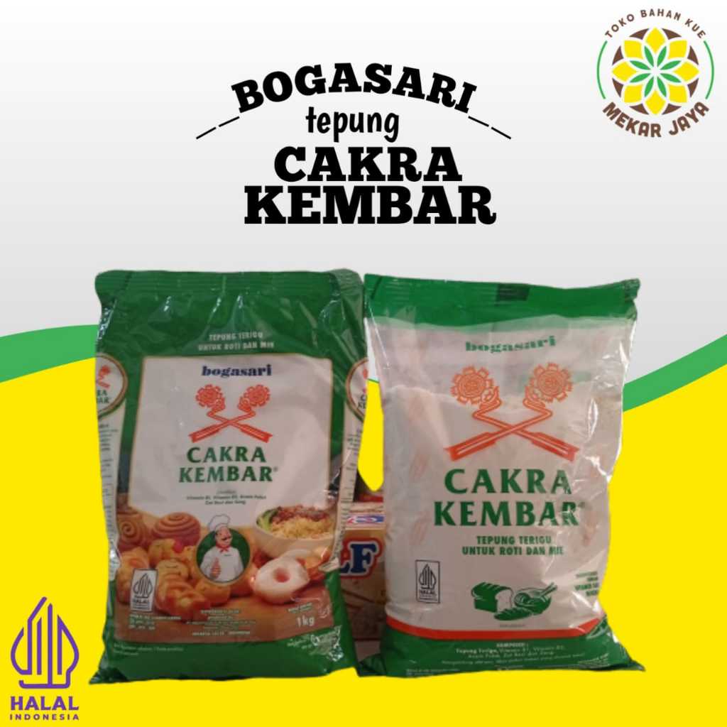

BOGASARI TERIGU CAKRA KEMBAR 1KG EKONOMIS/PREMIUM