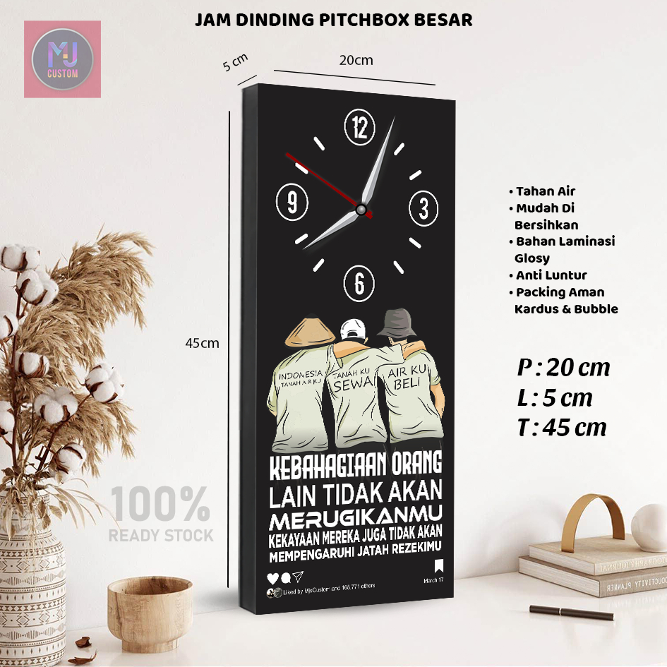 Jam Dinding Quotes Motivasi Tentang Kebahagiaan Hiasan Dinding