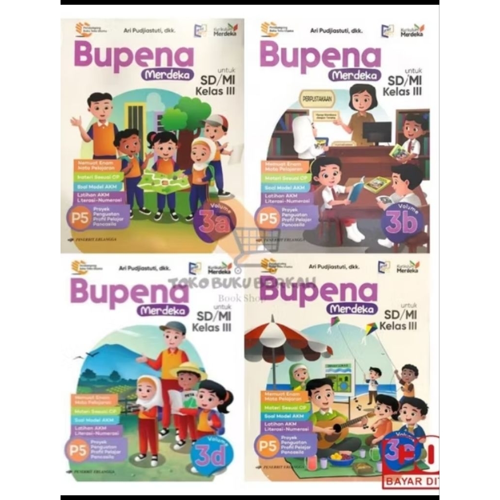 Buku Paket BUPENA SD KELAS 3 A,B,C,D KURMER (BEKAS)
