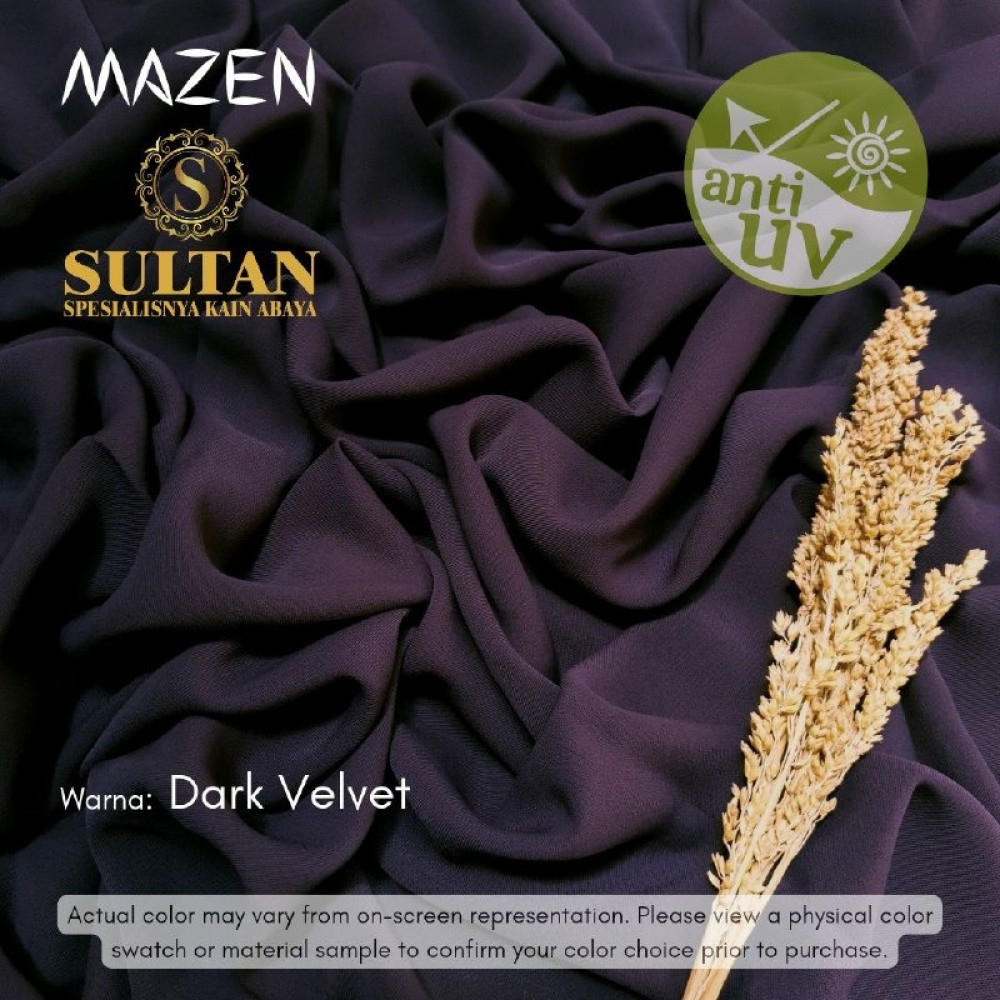 Kain abaya Sultan Mazen Warna Dark Velvet Embos Batik Songket dan Parangkusumo 50 cm (Harga per-sete