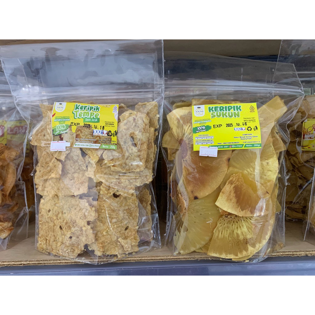 

Q’Chips Keripik Tempe 250g, 100g dan Keripik Sukun 200g