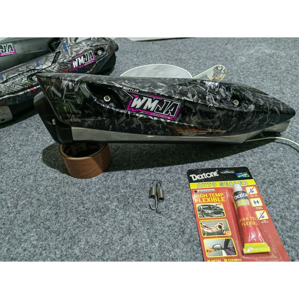 KNALPOT MOTOR RACING STANDART HARIAN ORIGINAL WMJA MODEL ROB1 SUARA BASS EMPUK PLUG N PLAY NMAX PCX 