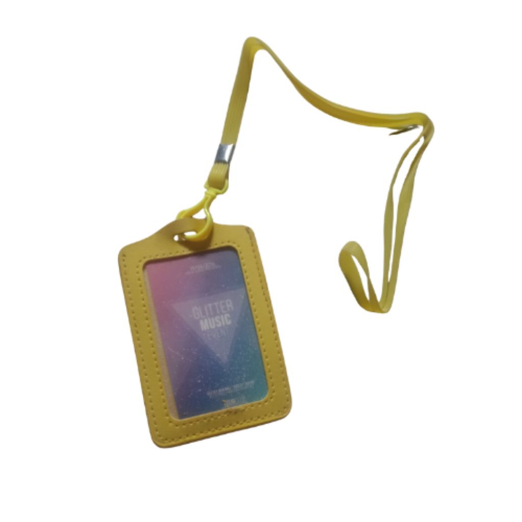 

[YOBANA] ID CARD NAME TAG CARD HOLDER KULIT DENGAN TALI BAHAN KARET