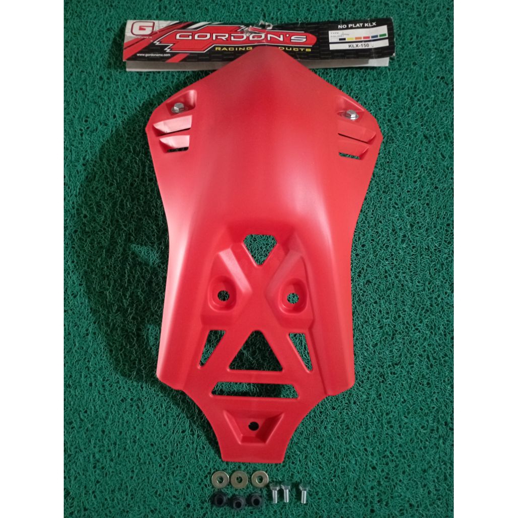 Tutup Cover Mesin Bawah KLX Red Engine Guard Merah Gordon Original