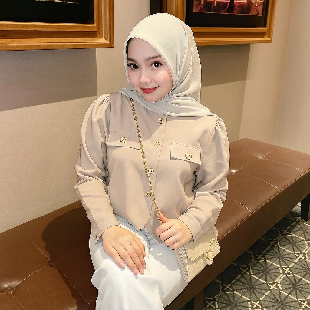 Syifa Kemeja Rompi Wanita Lengan Panjang / Kemeja Rompi