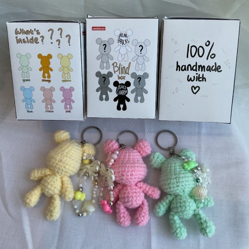 <Wins Crochet> Blind Box Murah Rajut Crochet Amigurumi Merajut Beruang Bear Bricks Viral Ide Kado Ma