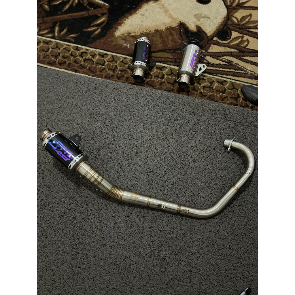 KNALPOT RACING CRF 150 KOLONG BAWAH ORIGINAL AXL RACING EXHAUST KNALPOT SUREX