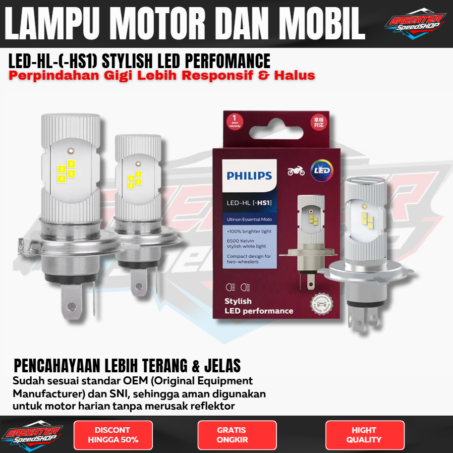 Lampu Depan Motor LED HS1 PHILIPS 2 Sisi LED-HL M5 HS