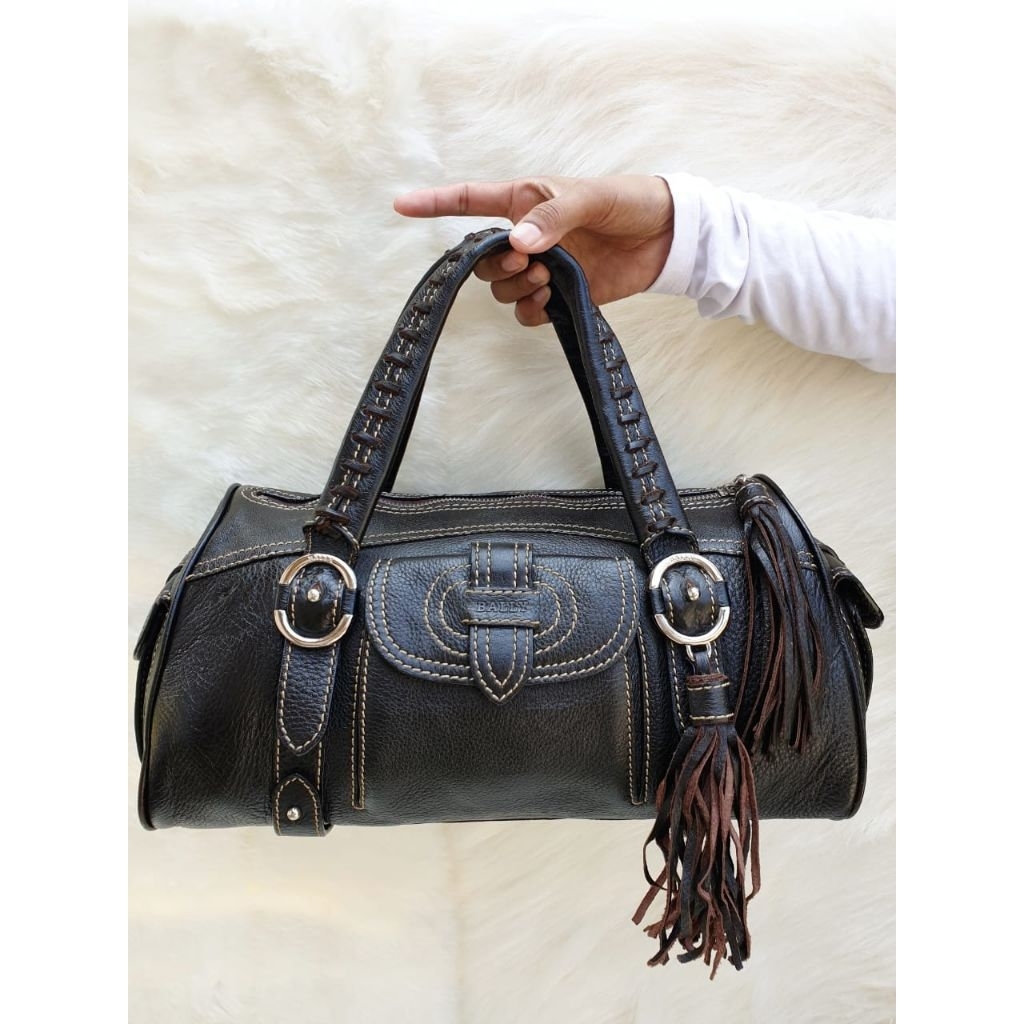 Tas Bally Wanita Handbag Kulit Asli Coklat