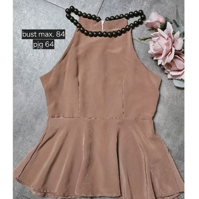 blus halter neck korea premium baju atasan wanita elegan mewah
