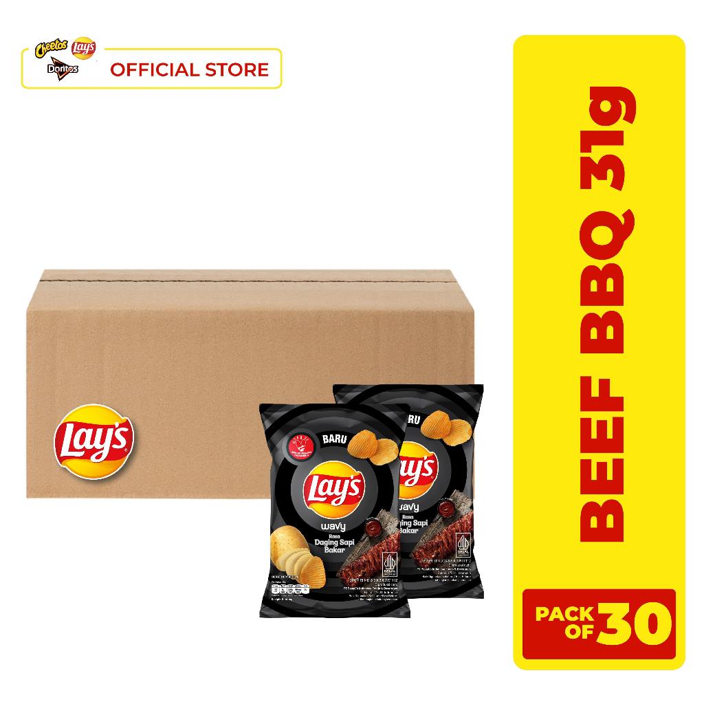 

Lay's Wavy Beef BBQ Potato Chips 31gr - Pack of 30