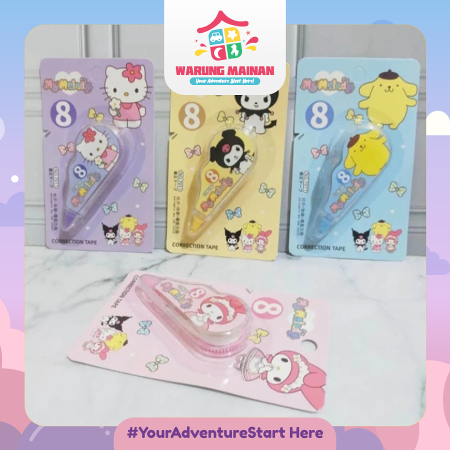 

[WARUNGMAINAN] [ATK45] Tipe-X Karakter Lucu 8 Meter Correction Tape Students Tipe-X Kertas Mini Karakter TIPE X Roll 8M school stationary