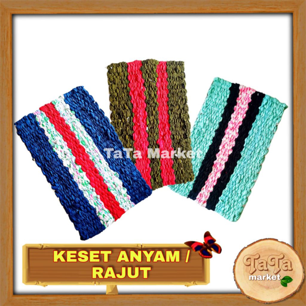 KESET ANYAM RAJUT / Keset Anyam Tebal / keset mutiara anyam