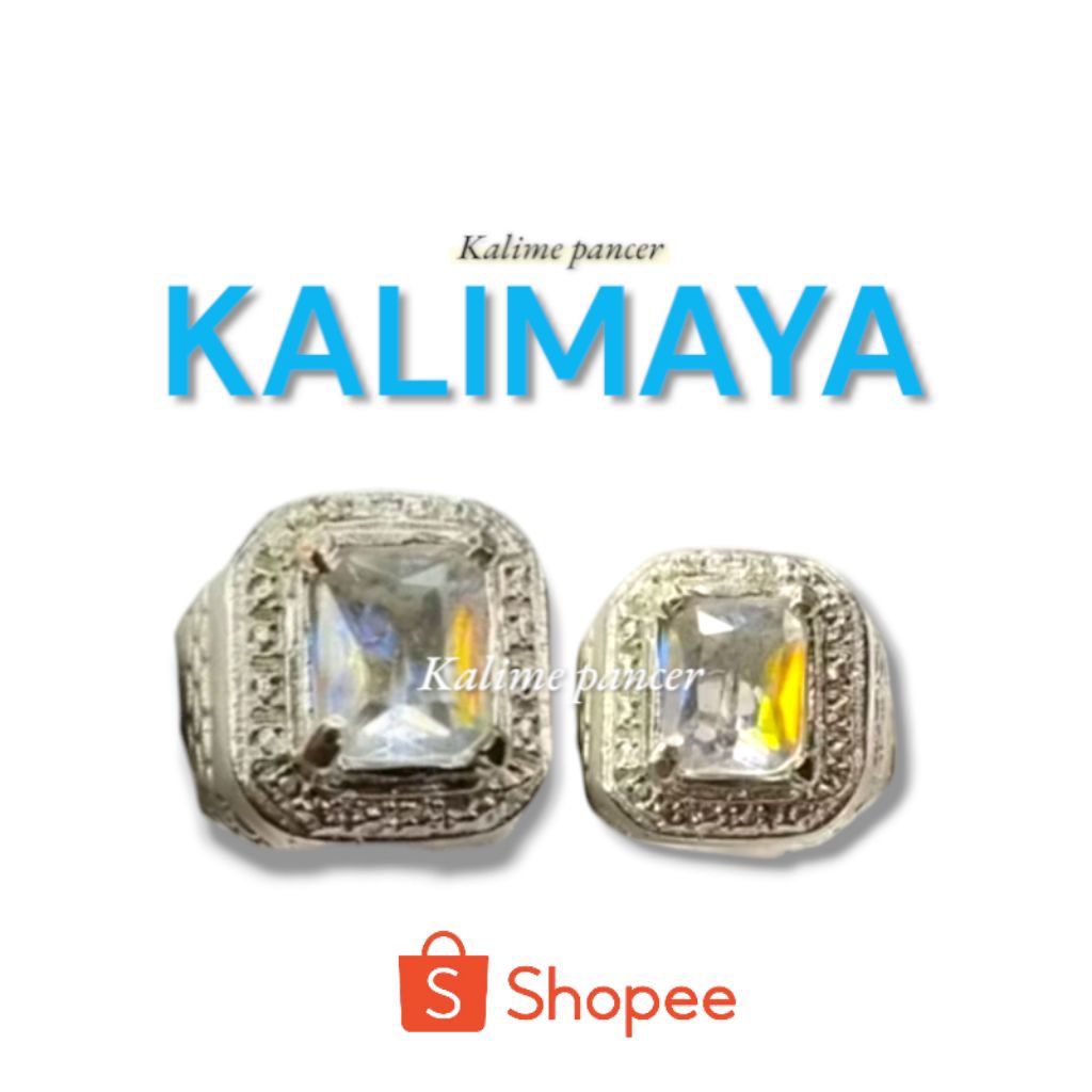 cincin batu permata kalimaya milky cutting mewah octagon - ring alpaka super
