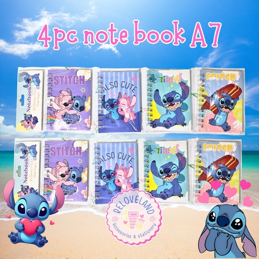

4pc note book stitch size A7 | note book stitch | buku catatan stitch | buku tulis stitch | stitch notebook