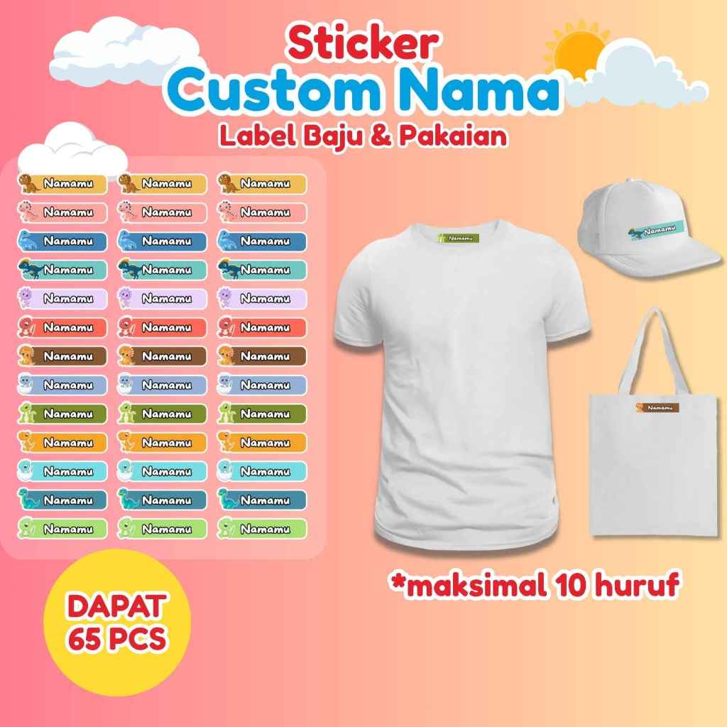 

Stiker Kain Custom 65 PCS Stiker Label Nama Kain Baju Anak Sablon Setrika Sticker Aesthetic Custom