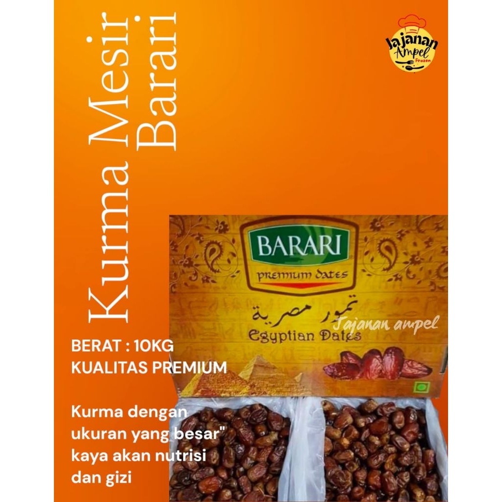 

KURMA BARARI MESIR ORIGINAL PANEN BARU KEMASAN KARTON 5KG