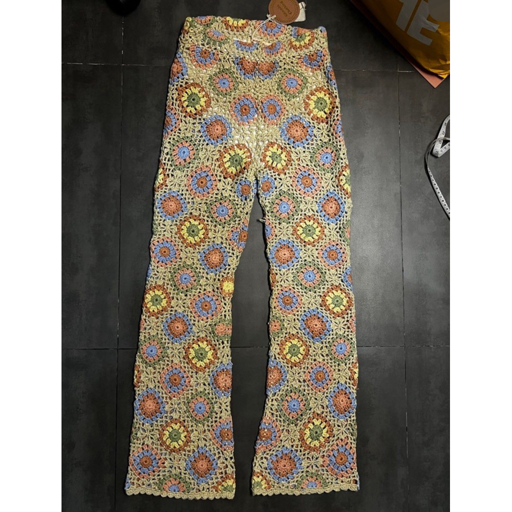 GHANDA Flared Crochet Pants size XS - S