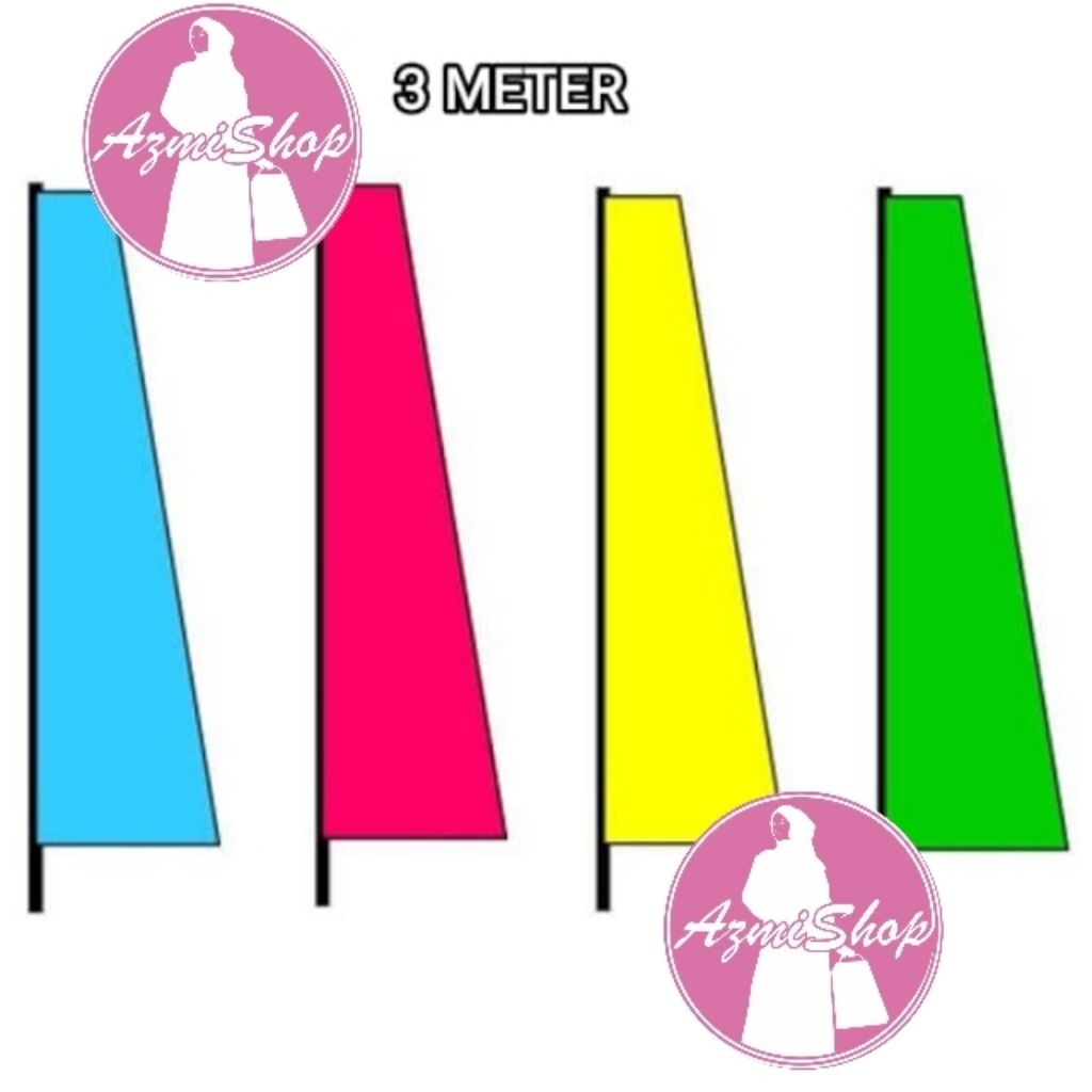 UMBUL UMBUL POLOS WARNA WARNI 3 METER JUMBO LEBAR 60CM