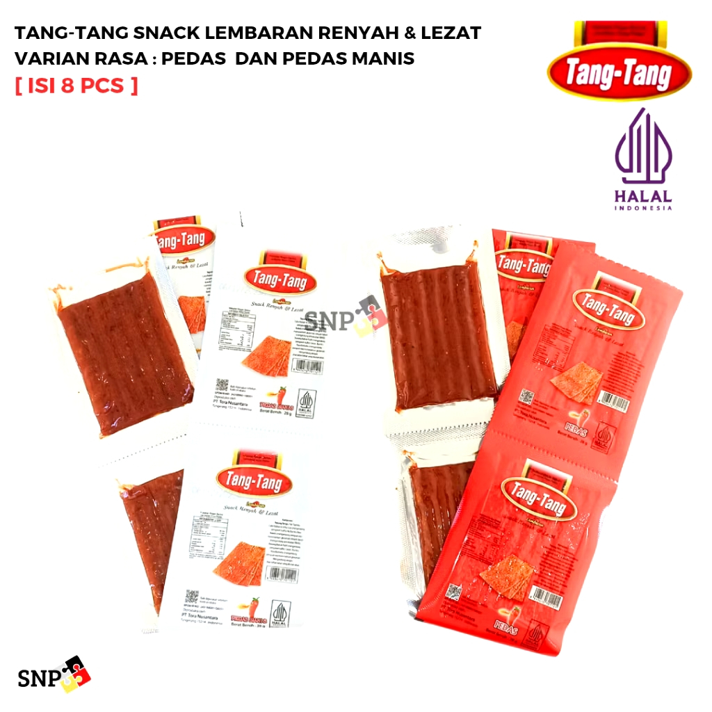 

TANG-TANG Snack Lembaran Rasa Pedas Isi 8 Pcs