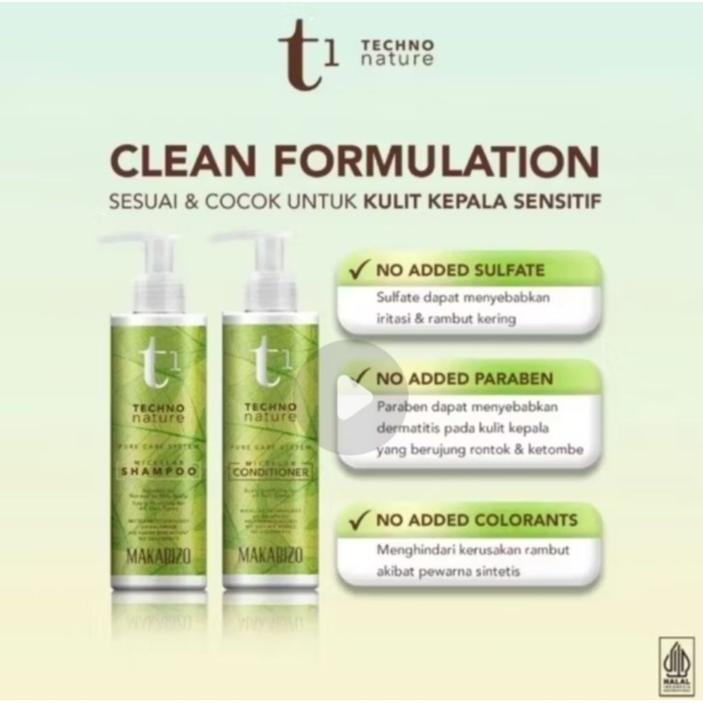 PRELOVED MAKARIZO T1 TECHNO NATURE SHAMPOO DAN CONDITIONER