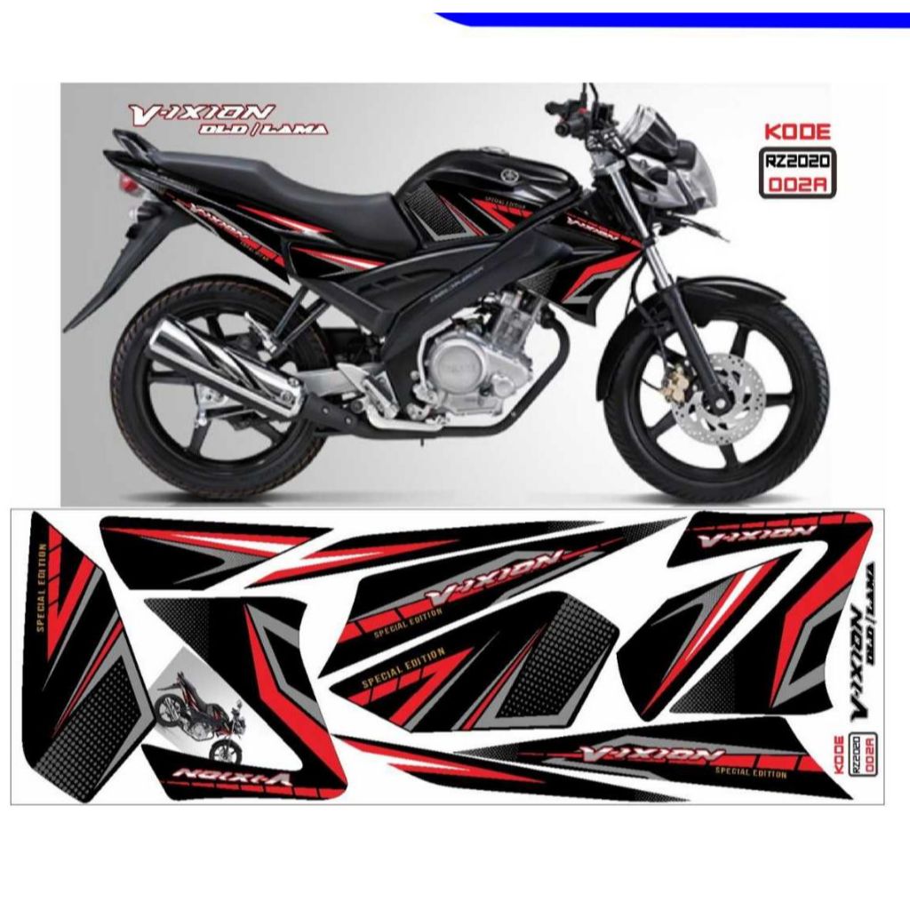 Stiker Striping Vixion Lama 2009-2012 – Motif Yamaha Racing Variasi