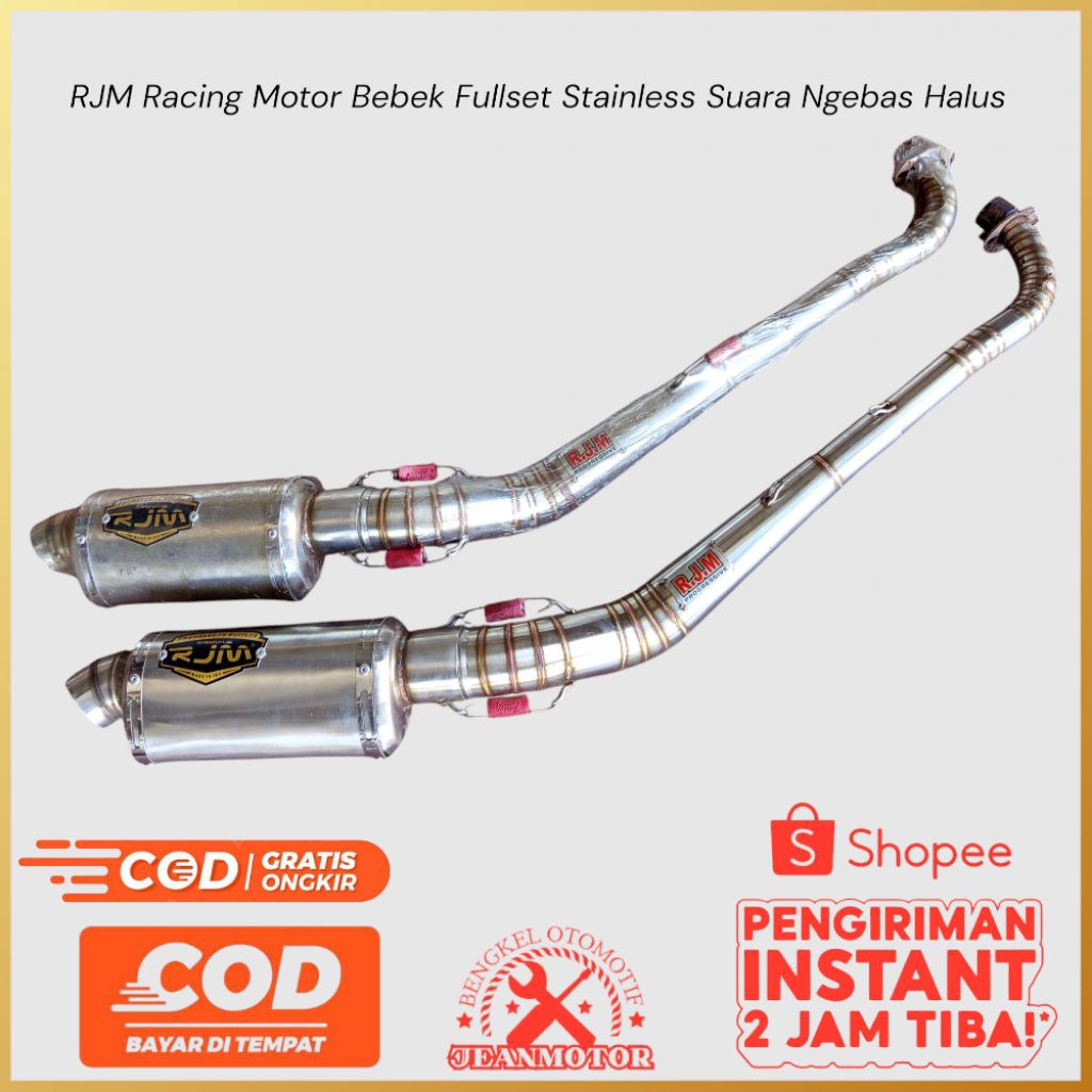 Knalpot RJM Racing Motor Bebek Fullset Stainless Suara Ngebas Halus