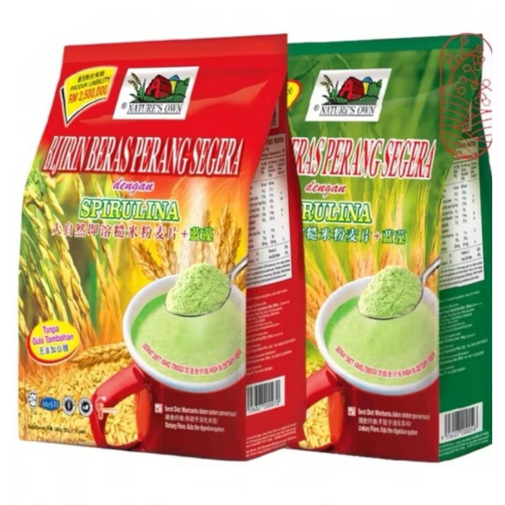 

Brown rice cereal with spirulina no sugar(merah) per dus