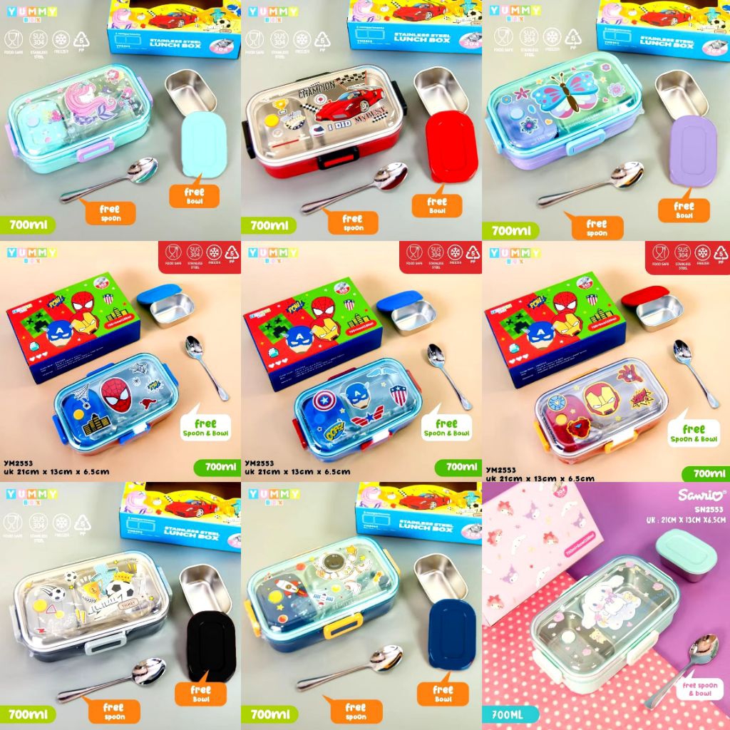 Kotak Makan Anak Kuromi Cinnamoroll Melody Spiderman Iron Man Captain | Kotak Makan Anak Perempuan d