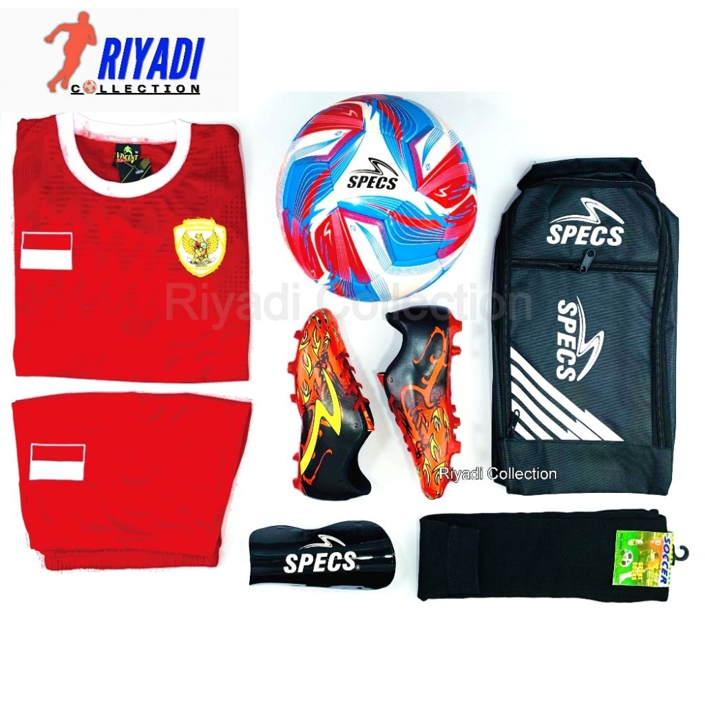 Sepatu Bola Anak Specs Paket Komplit 6 (Sepatu, Kaos kaki anak, deker, tas, Jersey) Usia SD-SMP