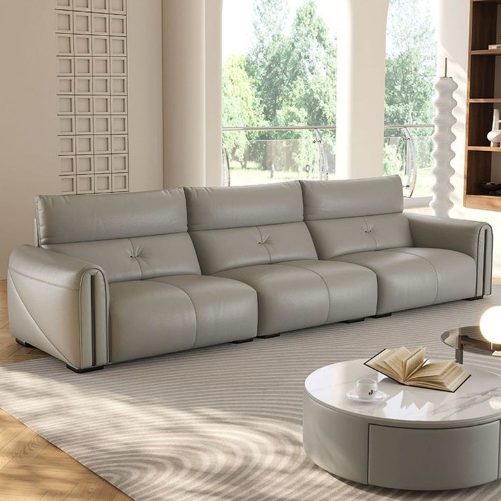 Sofa Single 3 Seater Sofa Kulit Minimalis Sofa Fullset Meja Sofa Mewah Elegan