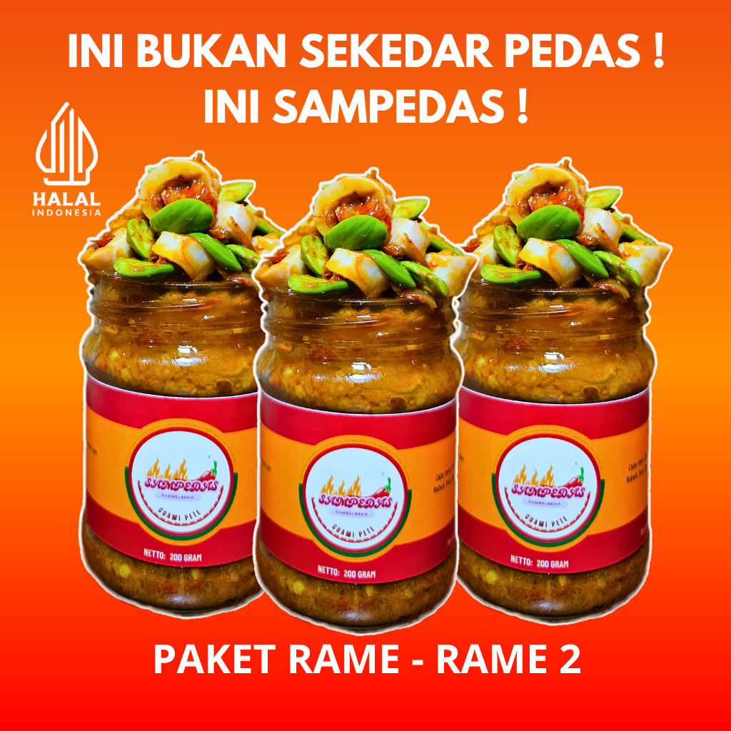 

Sampedas Paket Rame-Rame 2 ( 3 PCS - 3 Sambal Cumi Pete )