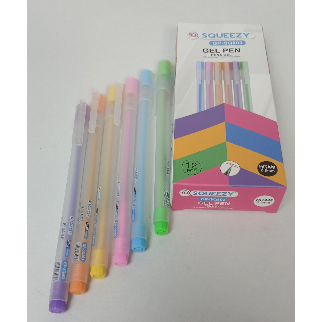 

Pulpen gel SQ 803 pen gel pastle series warna pastle isi tinta gel hitam