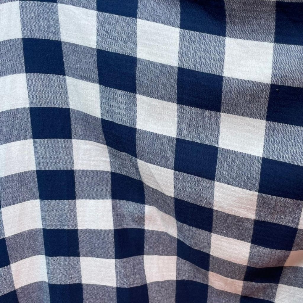 kain katun flanel kotak-kotak/kain katun flanel kotak biru putih