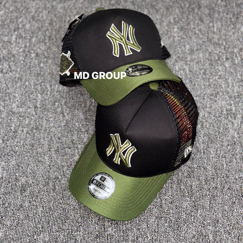 Topi Jaring Trucker NY Hitam Army Katun Buludru Pria Dewasa