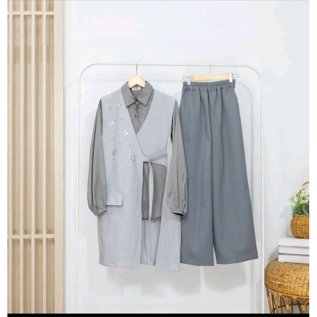 cdc model Nasefa one set 3 in 1 setelan wanita