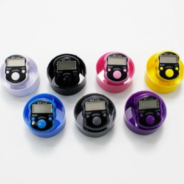 Tasbih Digital LED Mini Alat Hitung Jari Free Kotak Model Bulat R1188