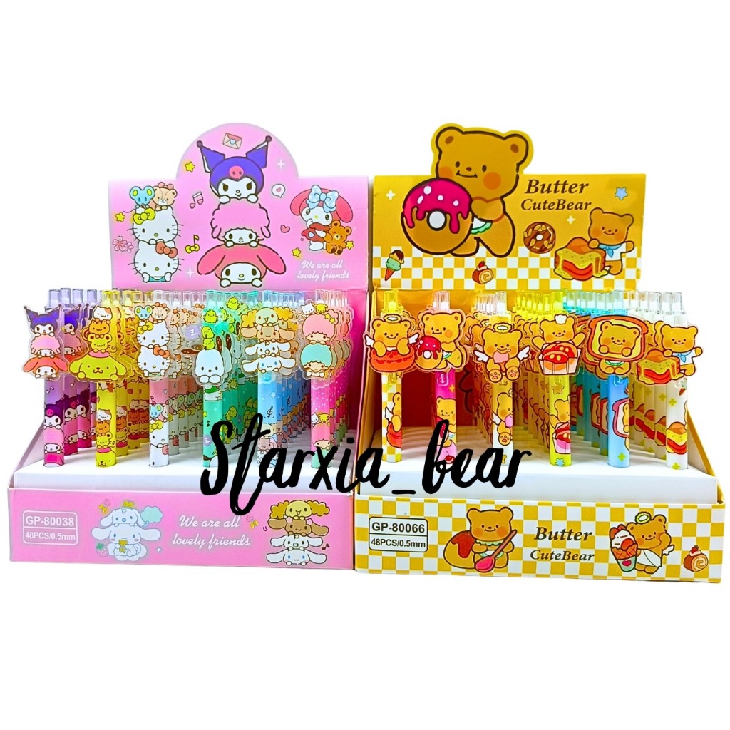 

Bolpen Cetek Gel / Pulpen Gel Sanrio and Friends 1 Box 48 Pcs