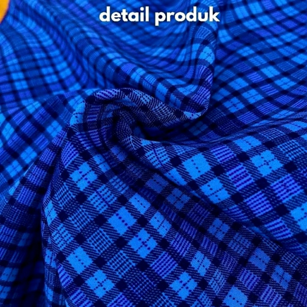 Kain Bahan Clara/Sanwos/Imago/Kellen/Kotak-Kotak Meteran Seragam Sekolah DII (per 0.5mtr)