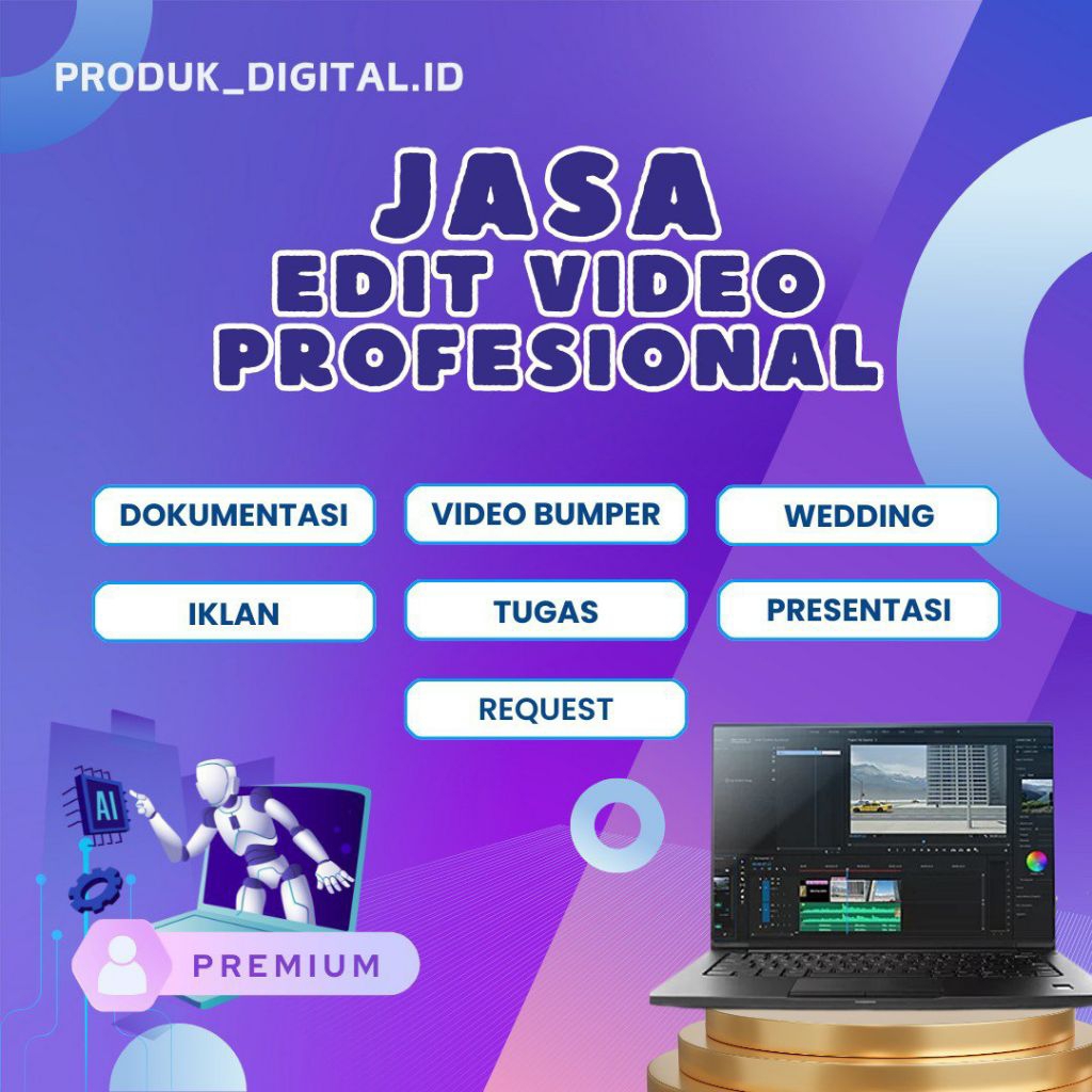 Jasa edit video / video bumper / dokumentasi / presentasi / iklan / tugas/ podcast / bisa request