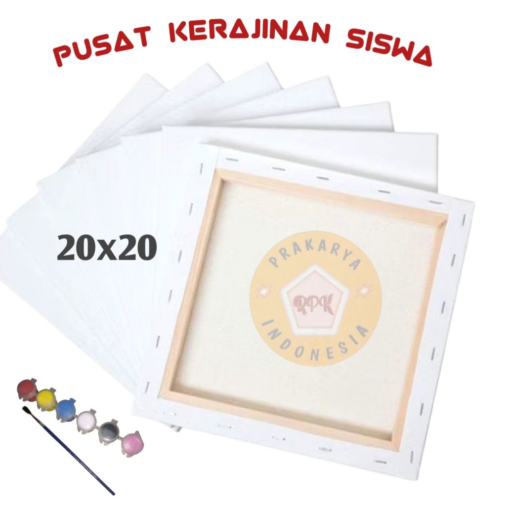 

Kanvas Lukis 20x20 paket bahan praktek melukis