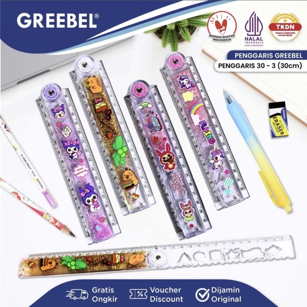 

Greebel penggaris Lipat karakter glitter 30 cm (30-3) / Ruller Foldable Glitter (30-3)