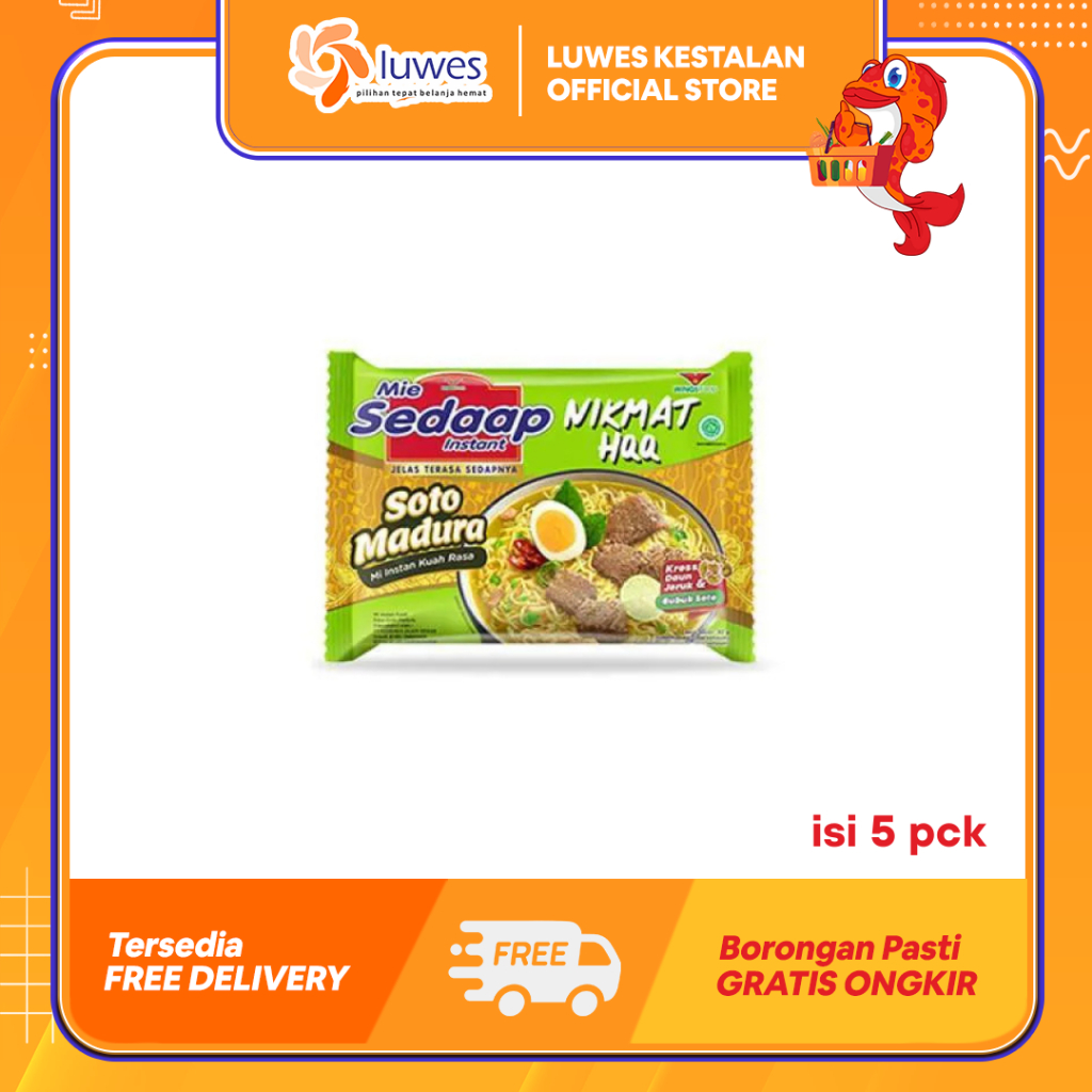 

(ISI 5pcs) Paket Mie Sedaap Mie Kuah 80gr Soto Madura Memiliki Rasa Kuah Yang Gurih