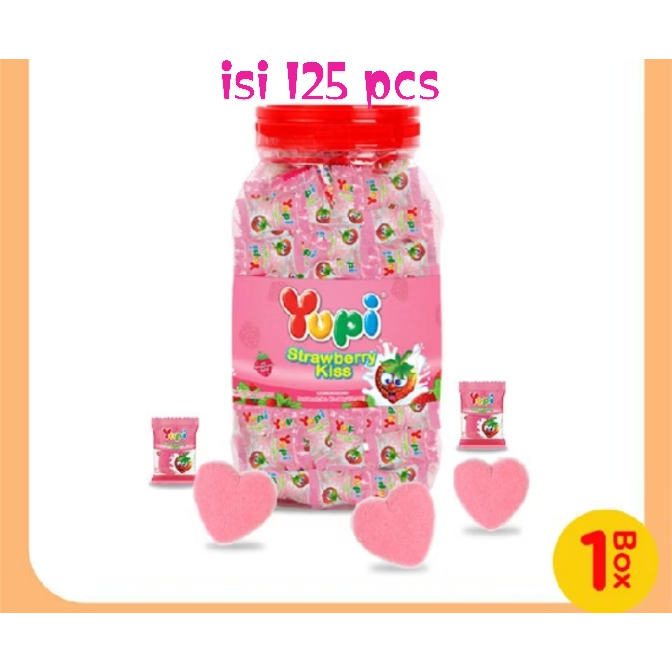 

PERMEN YUPI KISS TOPLES ISI 125 PCS || YUPI STRAWBERRY